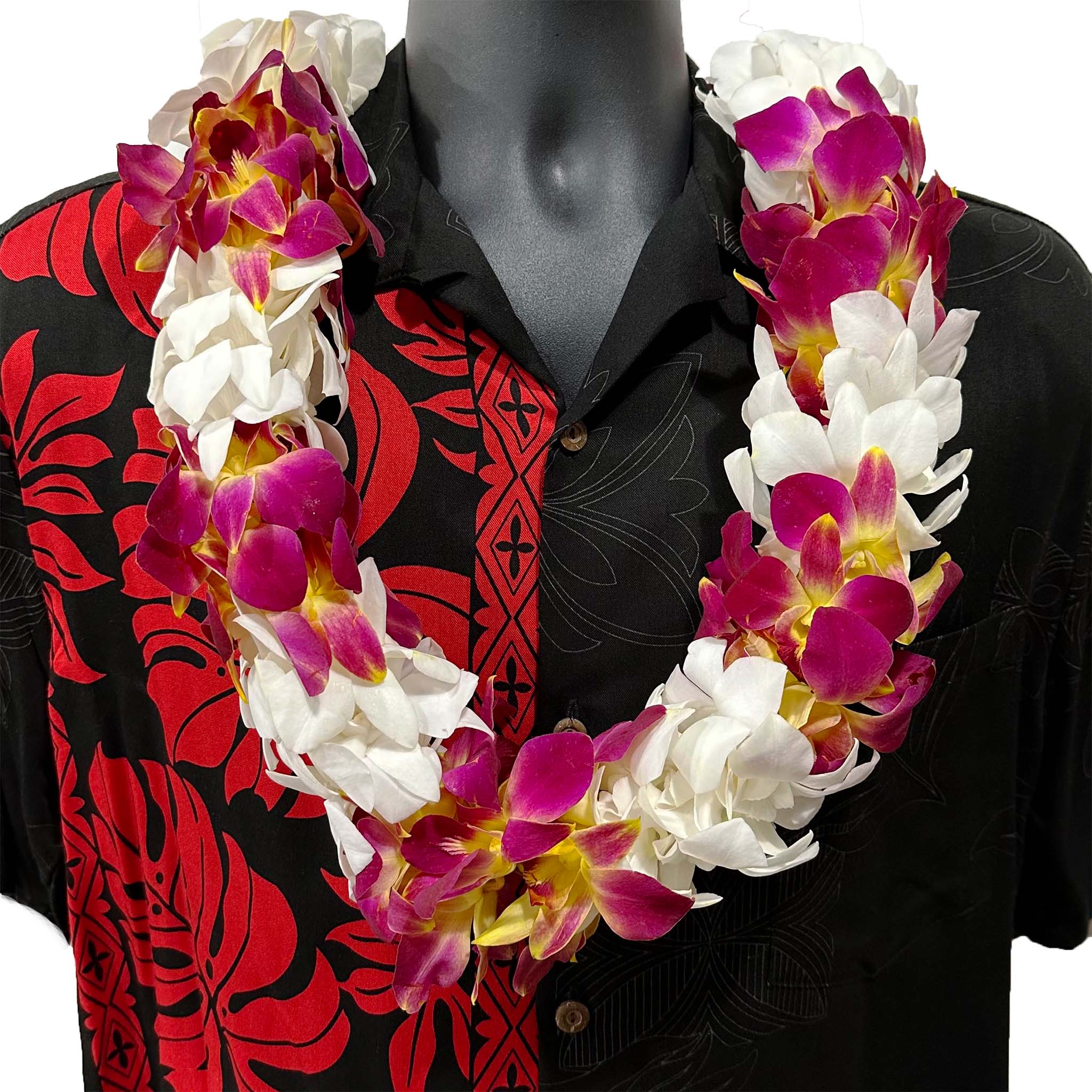 Double Orchid Lei - 2 Color - Image 3