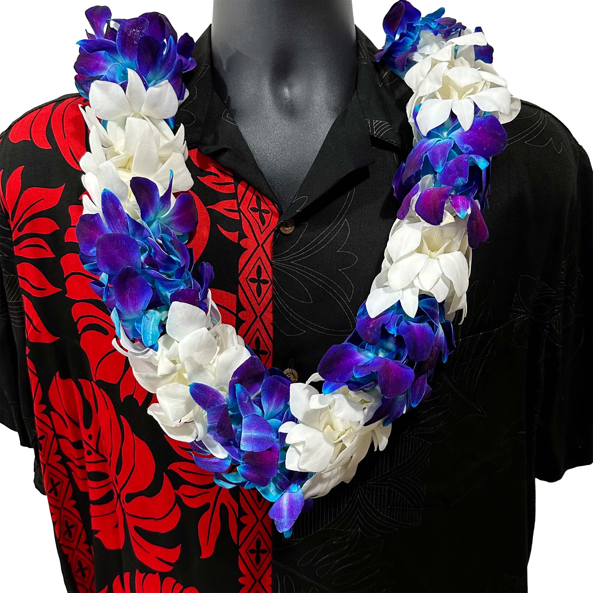 Double Orchid Clustered Orchid Lei, 3-Pack - Image 3