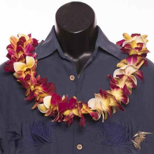 Single Orchid Trace Plumeria Lei - Image 4